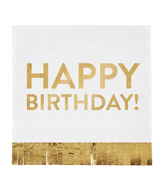 Foil Fringe Napkin- Happy Birthday