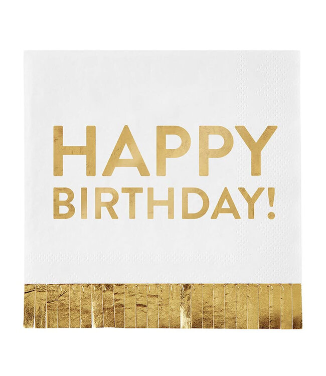 Foil Fringe Napkin- Happy Birthday