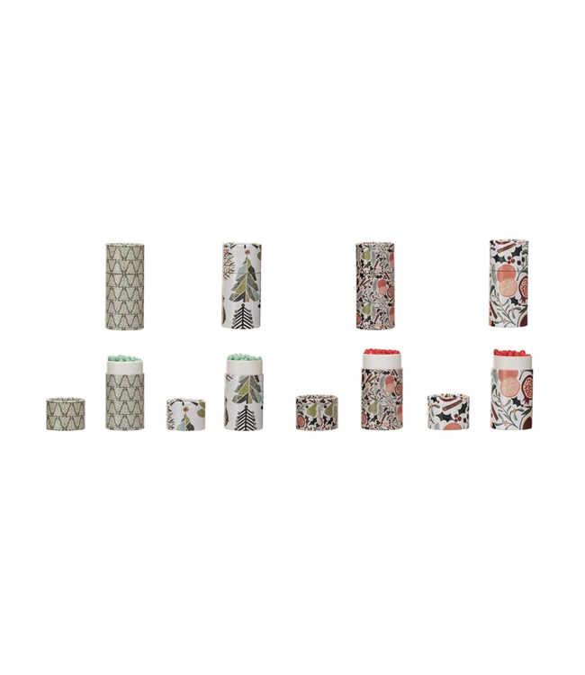 Safety Matches in Tube Matchbox With Seasonal Pattern