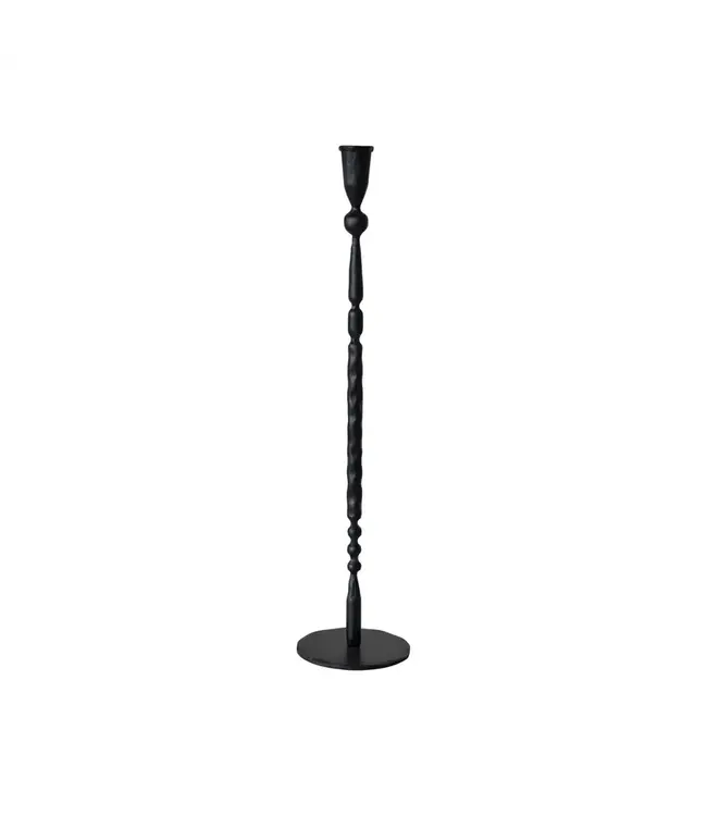 Hand-Forged Cast Iron Taper Holder - Black