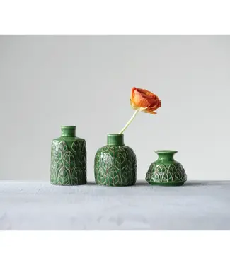 Embossed Stoneware Vases