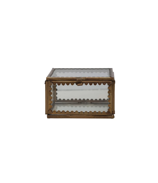 Brass & Glass Display Box with Scalloped Edges