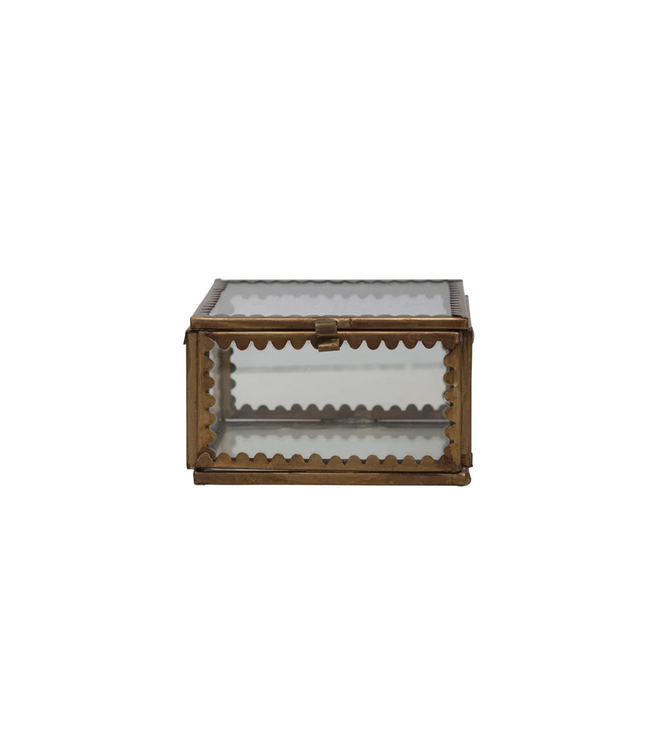 Brass & Glass Display Box with Scalloped Edges