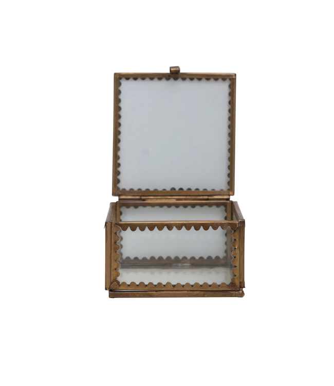 Brass & Glass Display Box with Scalloped Edges