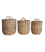Hand-Woven Rattan Basket with Handles Natural