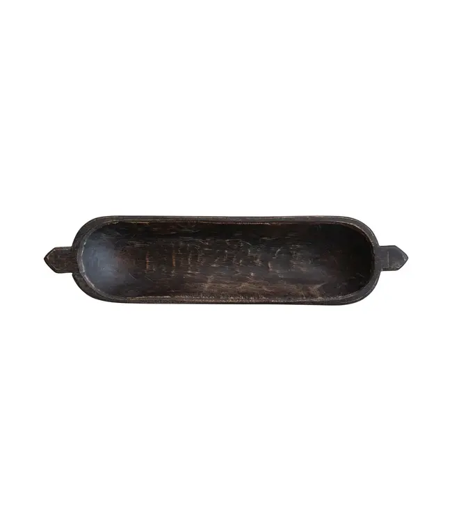 Found Decorative Wood Trug w/ Handles