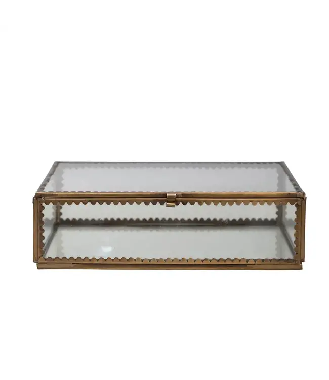 Brass & Glass Display Box w/ Scalloped Edges