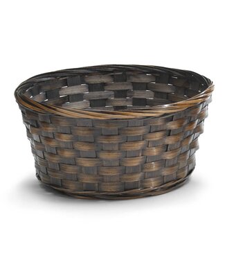 9” Dark Stain Round Bamboo Basket