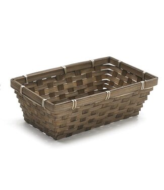 Dark Stain Bamboo Basket Tray