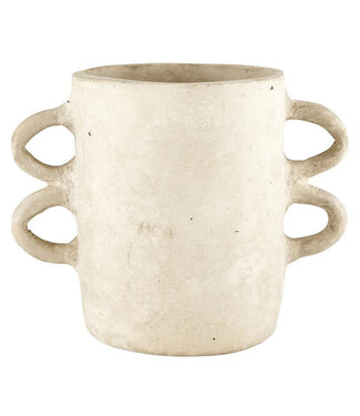 Paper Mache Vase with Handles - Natural