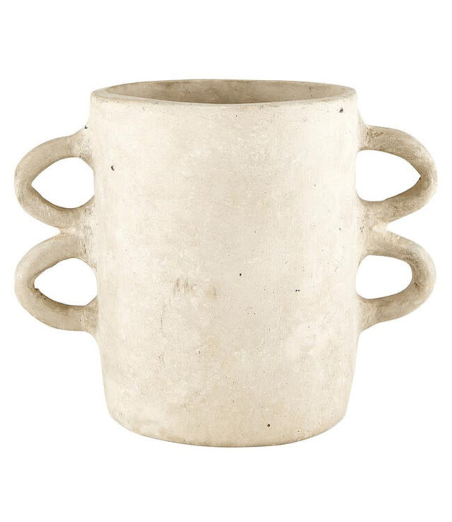 Paper Mache Vase with Handles - Natural