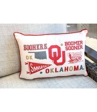 Oklahoma Pennant Pattern Pillow