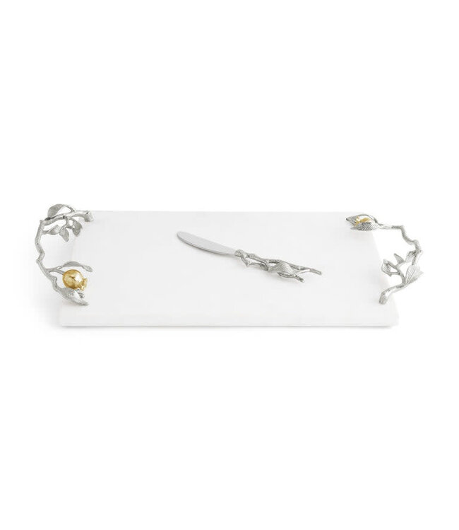 MICHAEL ARAM Pomegranate Silver & Gold Cheese Board & Spreader