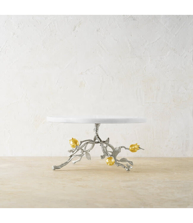 MICHAEL ARAM Pomegranate Silver & Gold Cake Stand