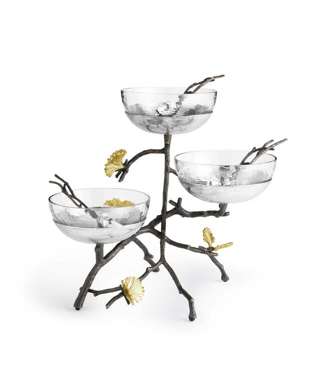 MICHAEL ARAM Butterfly Ginkgo Triple Bowl Set with Spoons