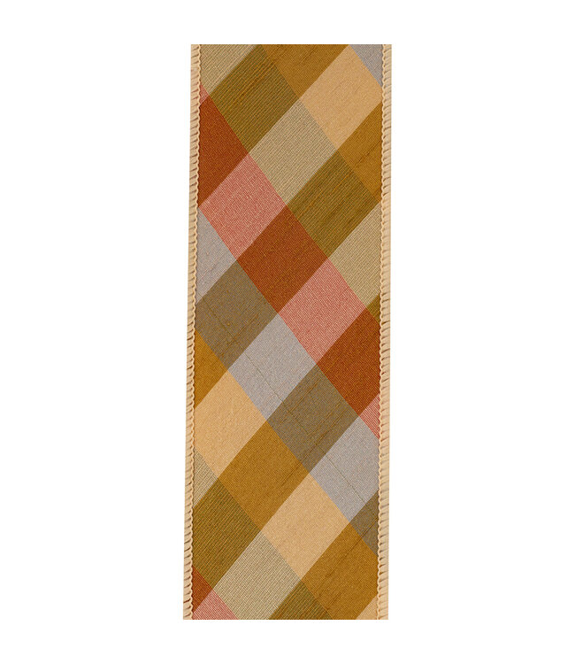 2.5 inch Plaid Diagonal Augusta Tonal Ribbon