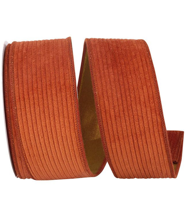 2.5 inch Corduroy Deluxe Mesh Backed Wired Edge Ribbon