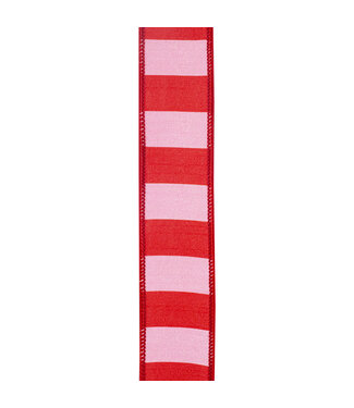 1.5 inch Cabana Striped Dupioni Deluxe Wired Edge Ribbon