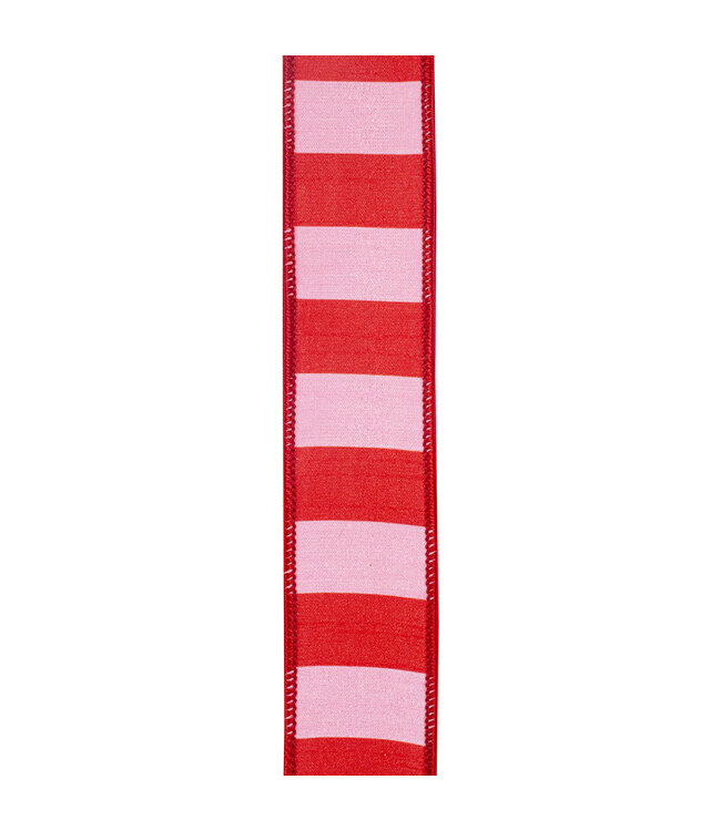 1.5 inch Cabana Striped Dupioni Deluxe Wired Edge Ribbon
