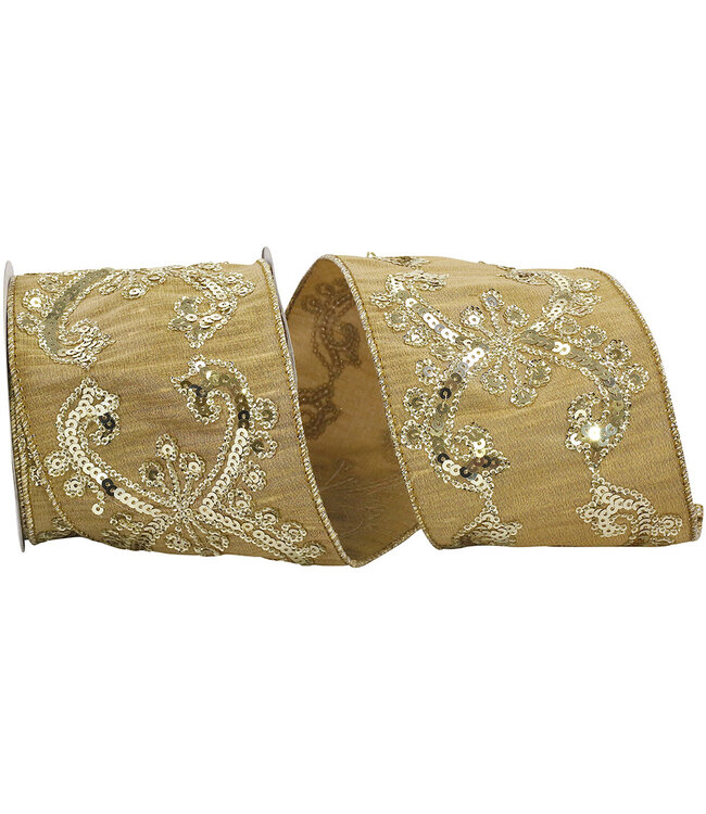 Dubai Sequin Wired Edge Ribbon