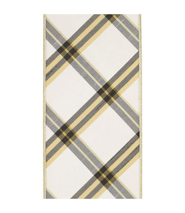 Diagonal Dupioni Deluxe Metallic Backed Wired Edge Ribbon