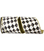 4 Inch Harlequin Diamond Gilded Deluxe Outline Wired Edge Black Ribbon