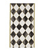 4 Inch Harlequin Diamond Gilded Deluxe Outline Wired Edge Black Ribbon