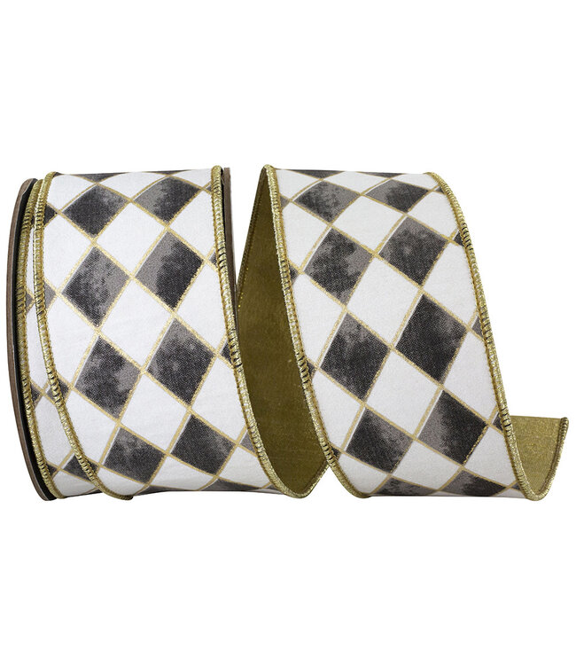 Harlequin Diamond Gilded Deluxe Outline Wired Edge Ribbon