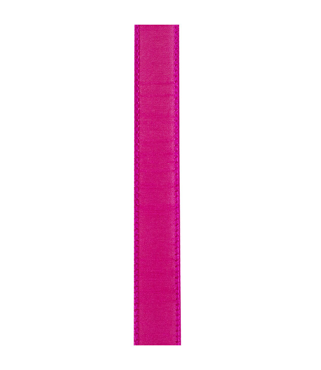 7/8 Inch Custom Color Dupioni Wired Edge Fuchsia Ribbon