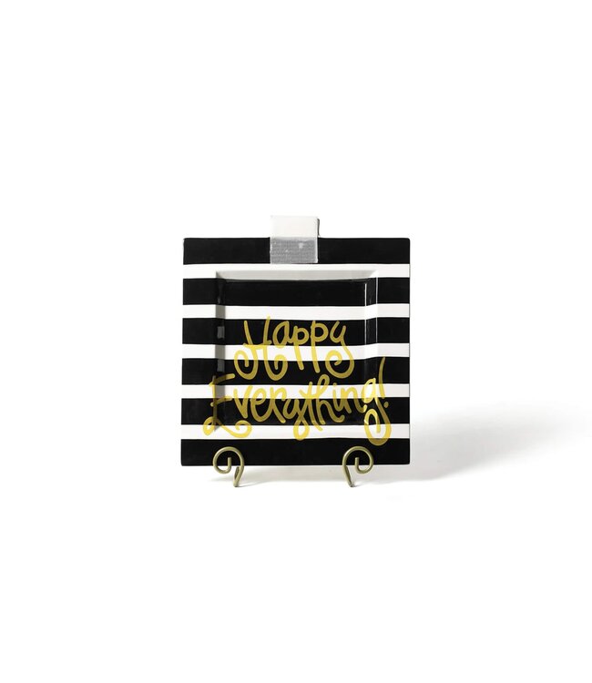 HAPPY EVERYTHING Black Stripe Happy Everything Big Square Platter