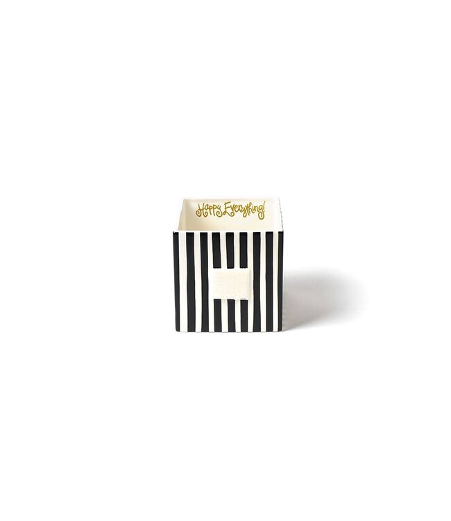 HAPPY EVERYTHING Black Stripe Mini Nesting Cube Medium