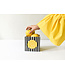 HAPPY EVERYTHING Black Stripe Mini Nesting Cube Medium