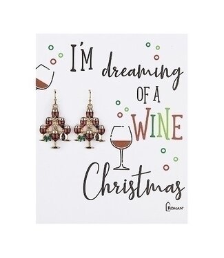 1.1” Gold Wine Tree Earring Carded