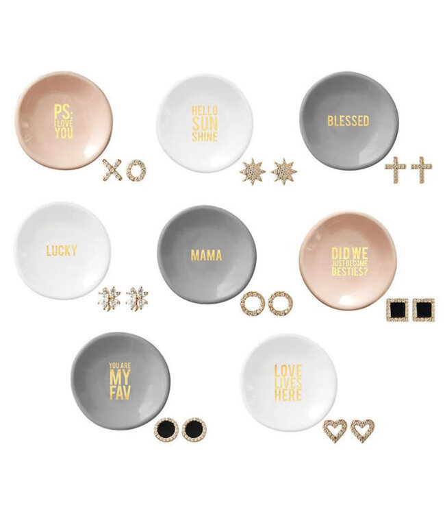 Ceramic Ring Dish & Earrings