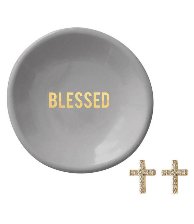 Ceramic Ring Dish & Earrings