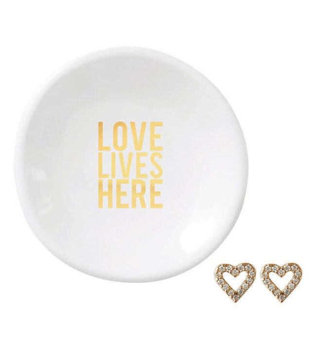 Ceramic Ring Dish & Earrings