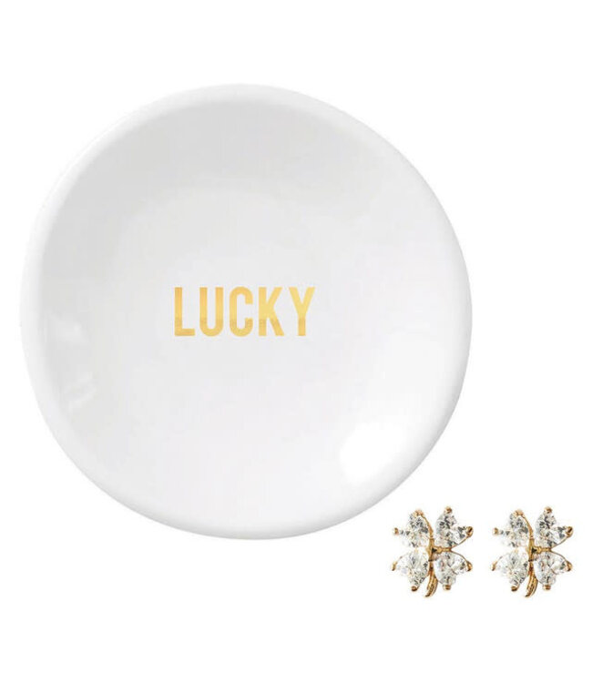 Ceramic Ring Dish & Earrings