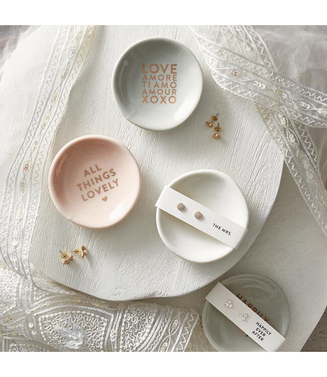 Ceramic Ring Dish & Earrings