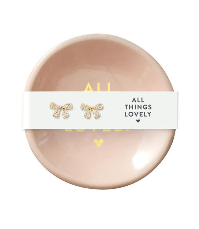 Ceramic Ring Dish & Earrings