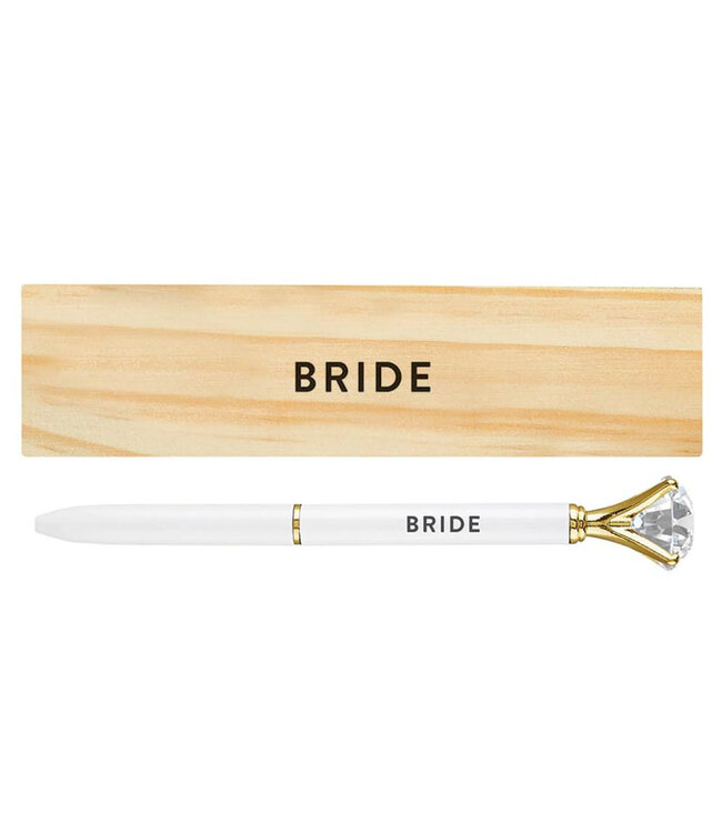 Wood Box with Gem Pen - Bride