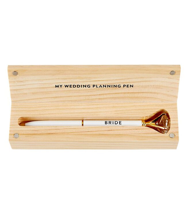 Wood Box with Gem Pen - Bride