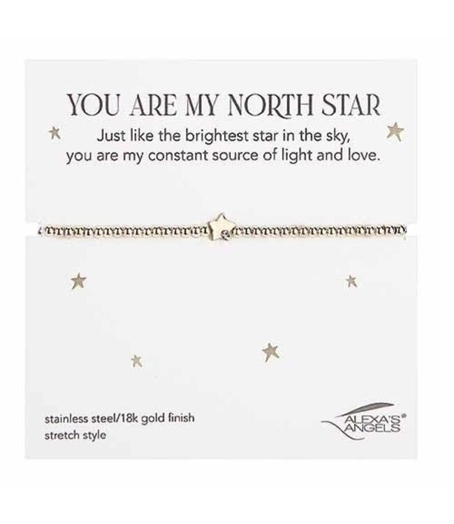 7”L Gold Star Bracelet Stretch