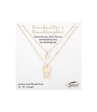 Gold Necklace Grandma/Grandaughter - Sold as Set