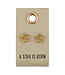 Leather Stud Tag Earrings