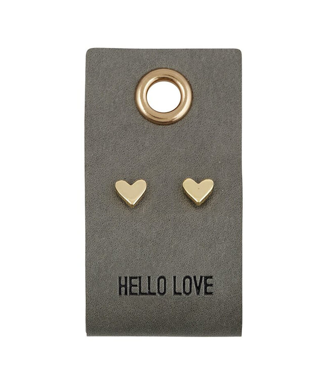 Leather Stud Tag Earrings