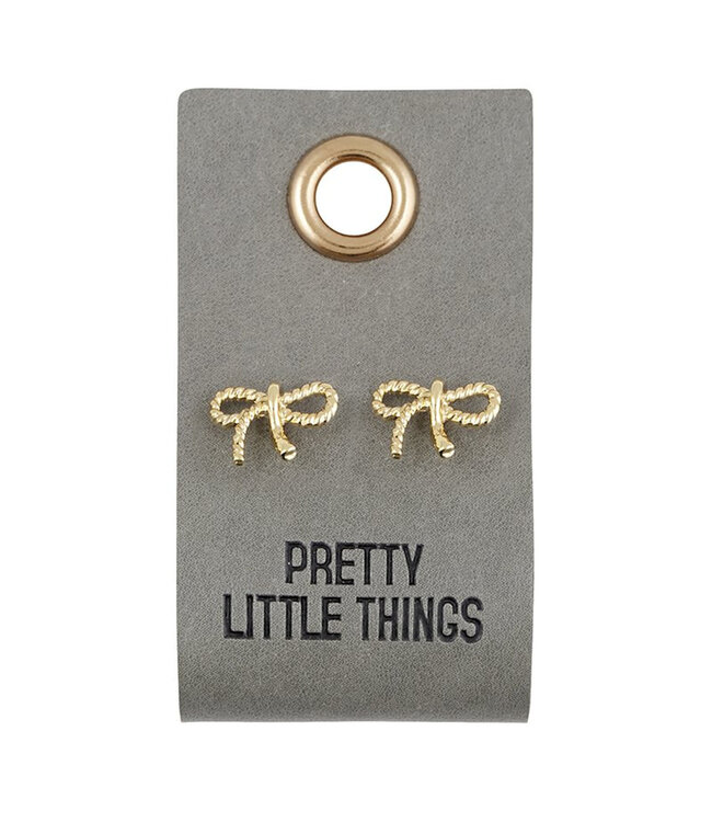 Leather Stud Tag Earrings