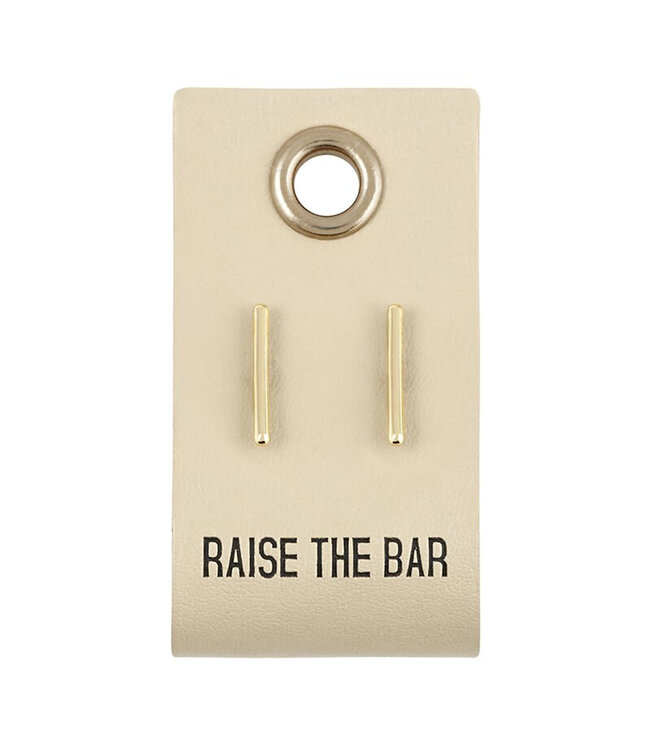 Leather Stud Tag Earrings