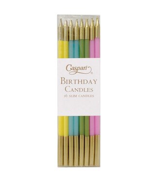 Birthday Slims Birthday Candles In Mixed Pastels - Sold as Set
