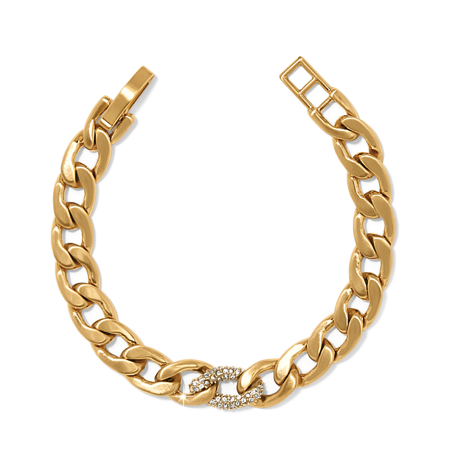 BRIGHTON Cleo Pave Link Gold Bracelet Amber Marie and Company