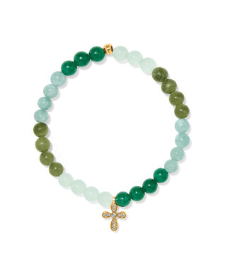 BRIGHTON Enchanting Cross Gold Stretch Bracelet